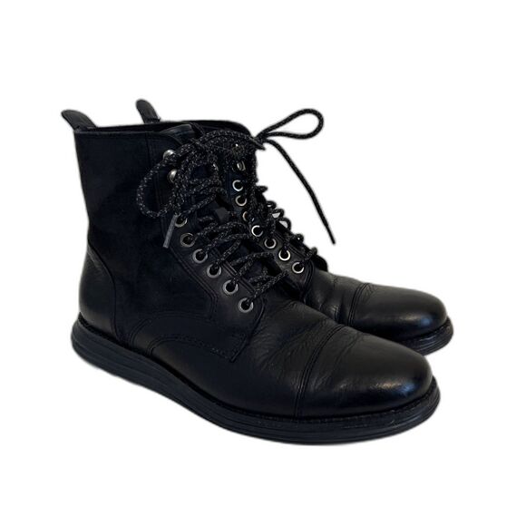 COLE HAAN Mens Leather Lunargrand Lace Waterproof Ankle Boots, Black- Size 7.5 main image 8